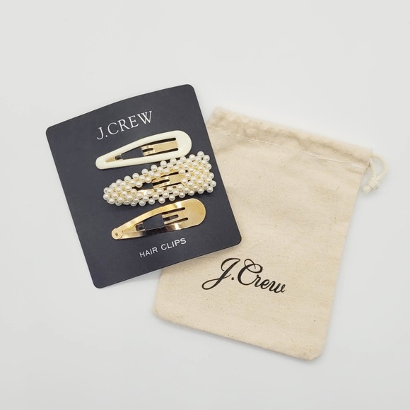 J. Crew Set of 3 Hair Clips Embellished - Picture 1 of 4